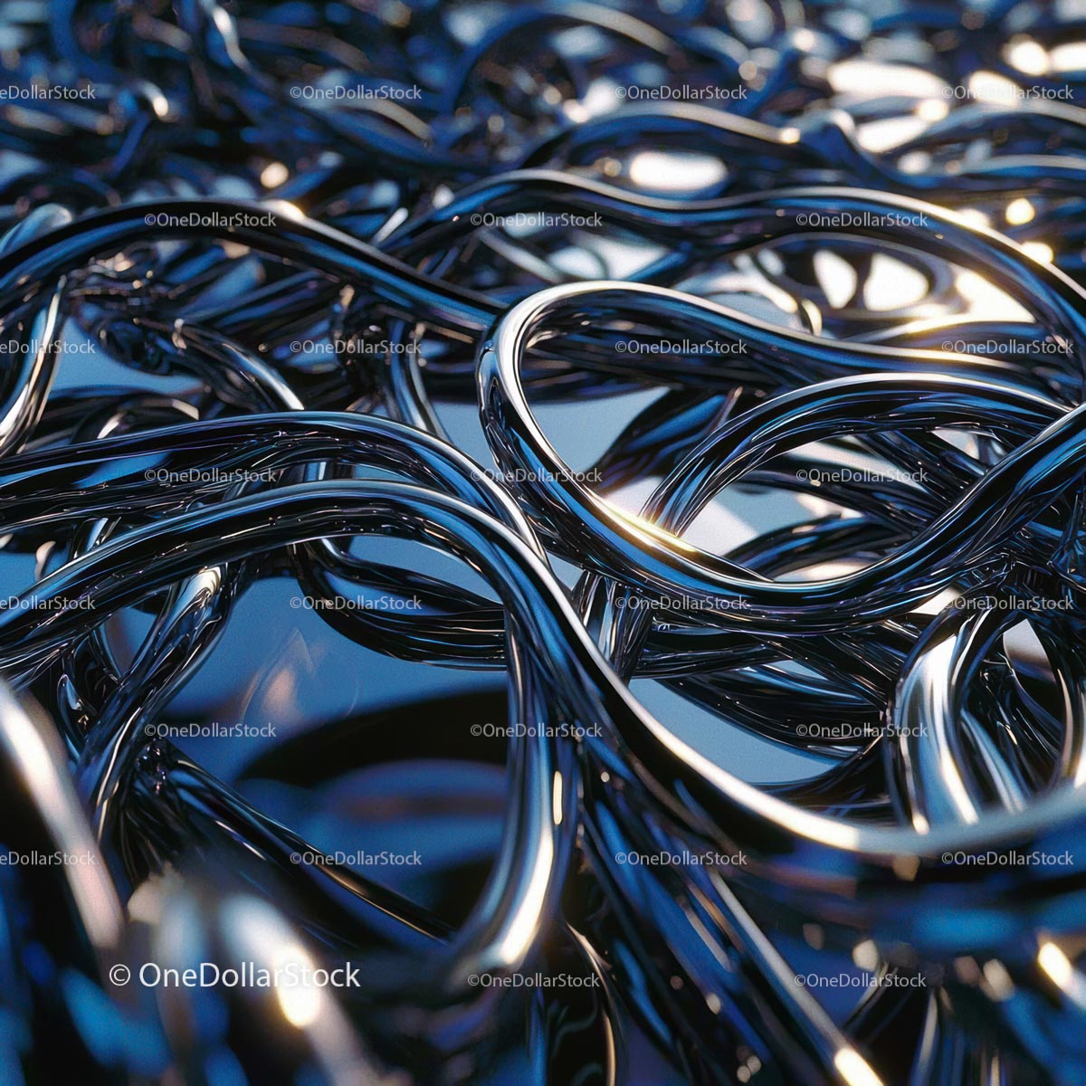 Abstrakcyjne przewody metalowe ze skręconymi pętlami