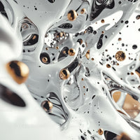 Abstract Fluid Art with Metallic Accents
