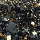 Abstract Geometric Black and Gold Fragments