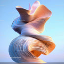 Abstract Fluid Sculpture with Dynamic Flowing Lines