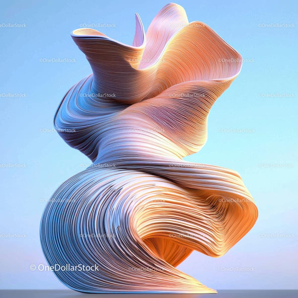 Abstract Fluid Sculpture with Dynamic Flowing Lines
