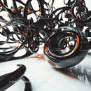 Futuristic Black and Orange Abstract Sculpture
