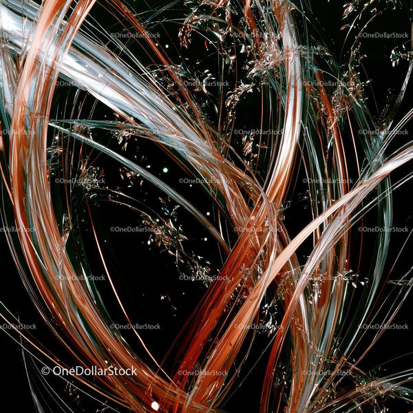 Fractal Swirls with Metallic Highlights