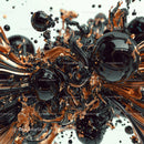 Dynamic Fluid Art with Black and Gold Swirls