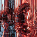 Abstract Red and Black Metallic Waves Reflection