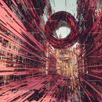 Futuristic 3D Tunnel with Geometric Shapes and Vibrant Colors