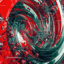 Dynamic Spiral with Red and Silver Glass Elements