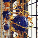 Abstract Blue and Gold Sphere Installation