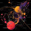 Vibrant Cosmic Art with Colorful Swirling Motifs