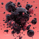 Floating Black Spheres on Vibrant Pink Background