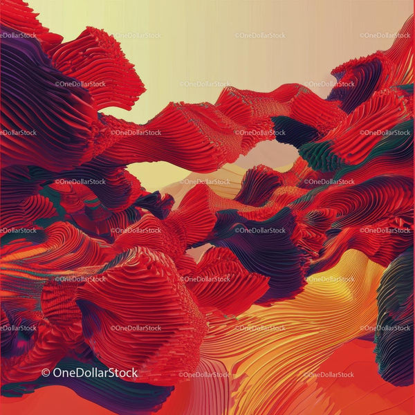 Vibrant Abstract 3D Landscape with Flowing Textures