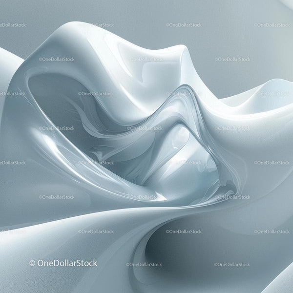 Dynamic White Abstract Fluid Art Design