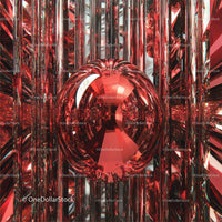 Futuristic Red Geometric Abstract with Mirror Reflections
