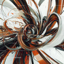 Dynamic Abstract Design with Swirling Metallic Shapes