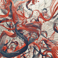 Dynamic Red and Black Abstract Ribbon Art