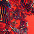 Abstract Twisted Shapes in Red and Blue