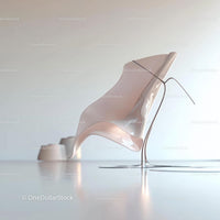 Abstract Modern Chair Sculpture in Minimalist Space