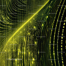 Futuristic Glowing Yellow Grid Waves