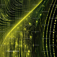Futuristic Glowing Yellow Grid Waves
