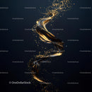 Golden Swirl on a Black Background