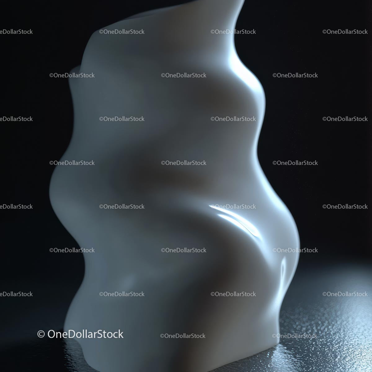 Fluid Monochrome Abstract Sculpture with Soft Curves