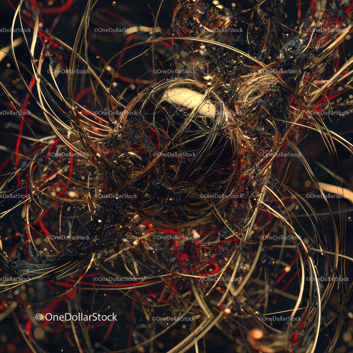 Abstract Gold Wire Design with Chaotic Interweaving