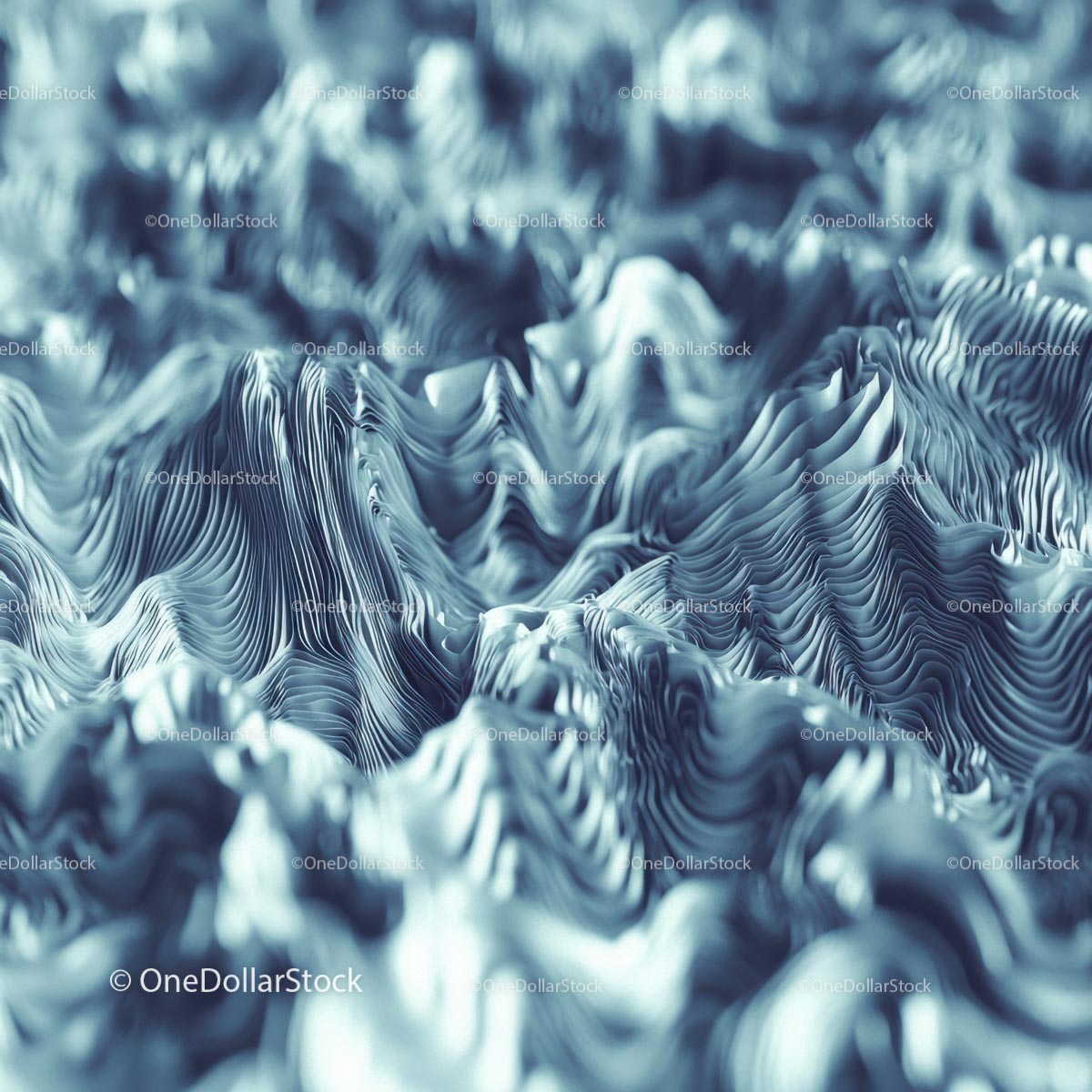 Surreal Abstract Patterns in Blue Hues