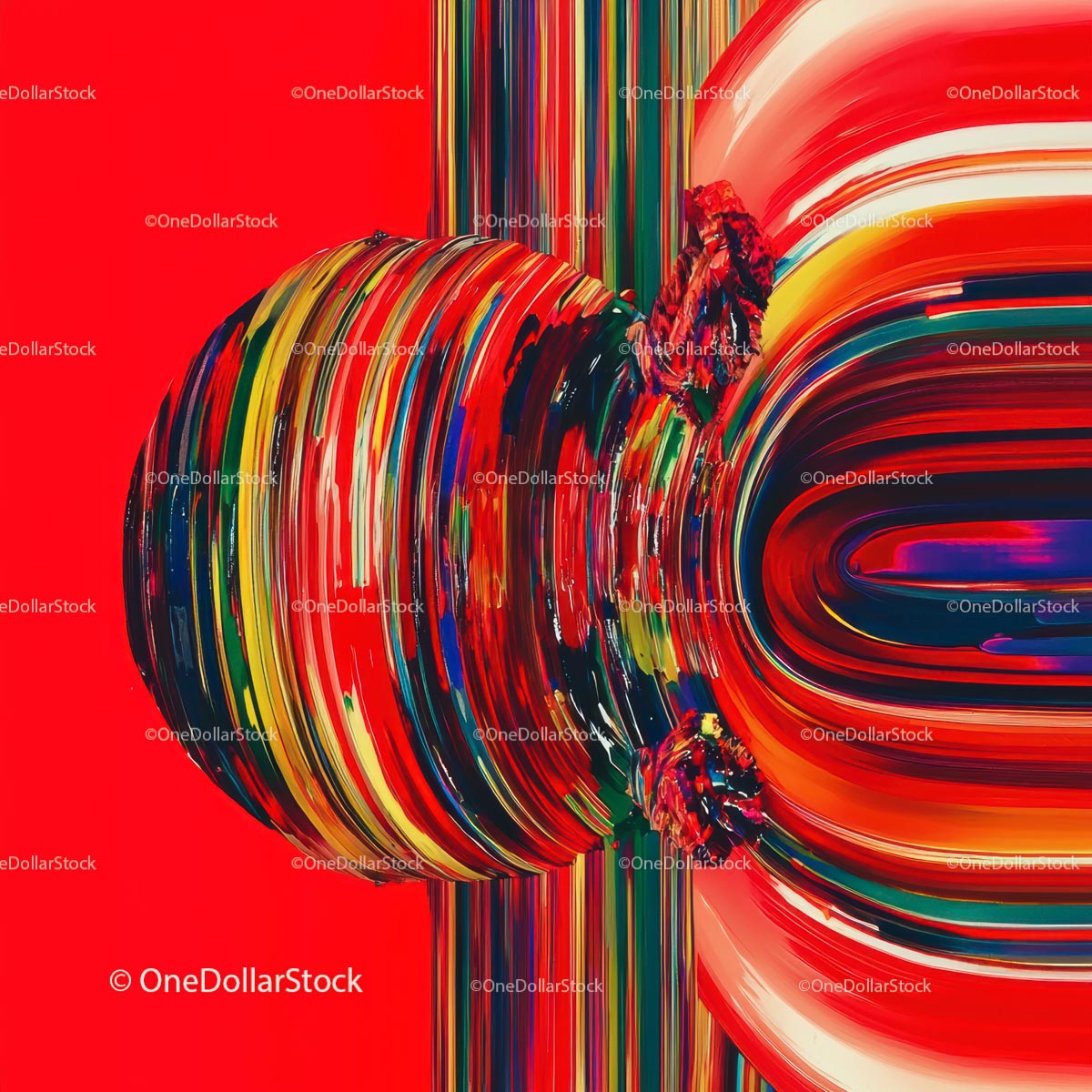 Vibrant Abstract Art with Bold Colorful Swirls