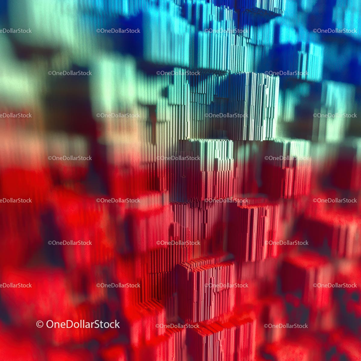 Abstract Geometric Pattern in Red and Blue Hues
