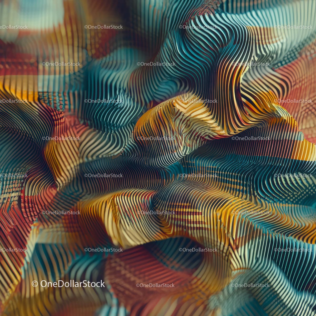 Colorful Abstract Waves with Intricate Patterns