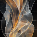 Fluid Abstract Design with Golden and White Waves