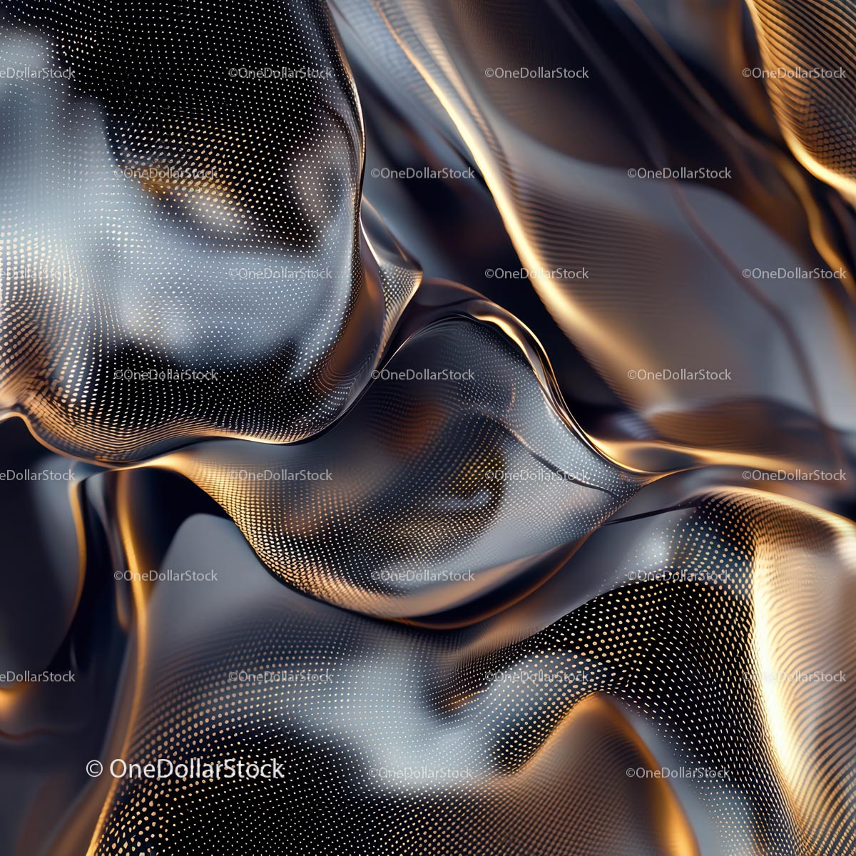 Abstract Metallic Waves with Futuristic Texture