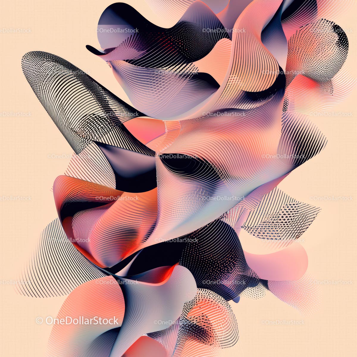 Dynamic Abstract Waves with Vibrant Colors and Patterns