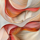 Dynamic Abstract Waves in Pastel and Red Tones