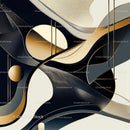 Sophisticated Abstract Art with Gold and Black Geometry