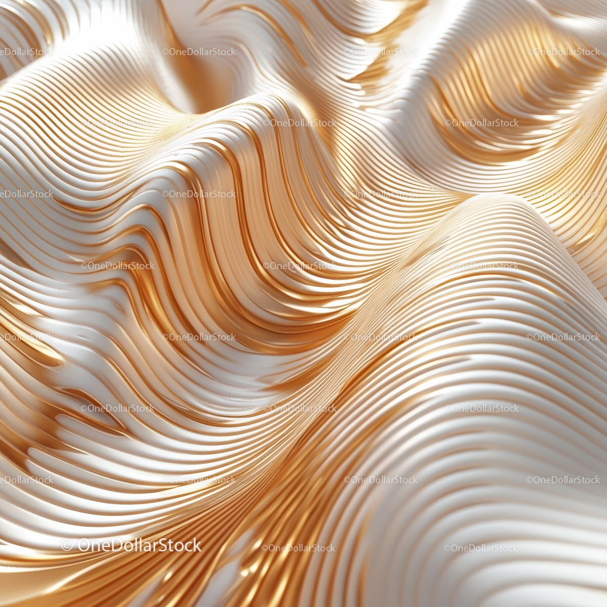Elegant Abstract Waves with Gold and White Texture
