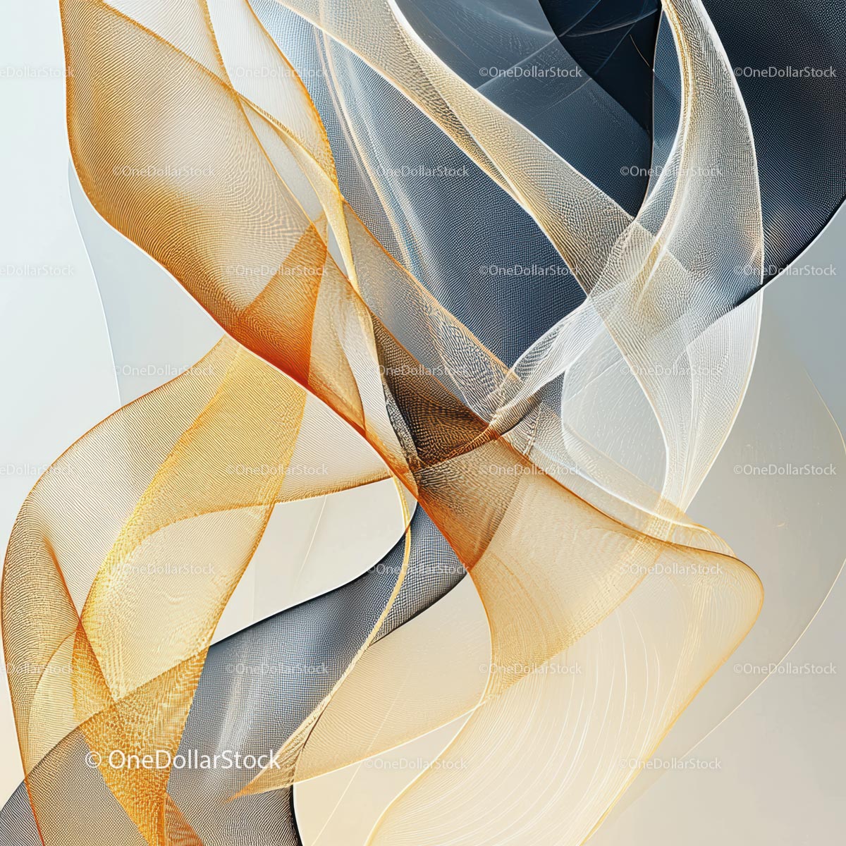 Elegant Flowing Lines with Golden and White Hues