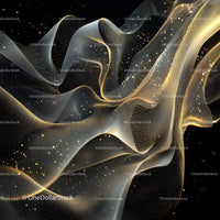 Ethereal Flowing Waves with Gold Particles