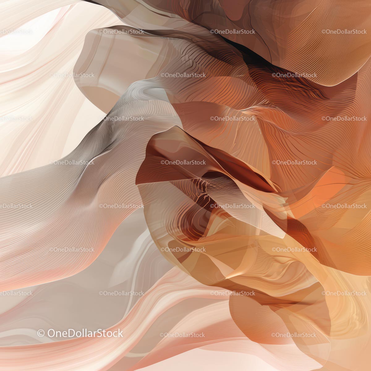 Fluid Abstract Art with Modern Warm Tones