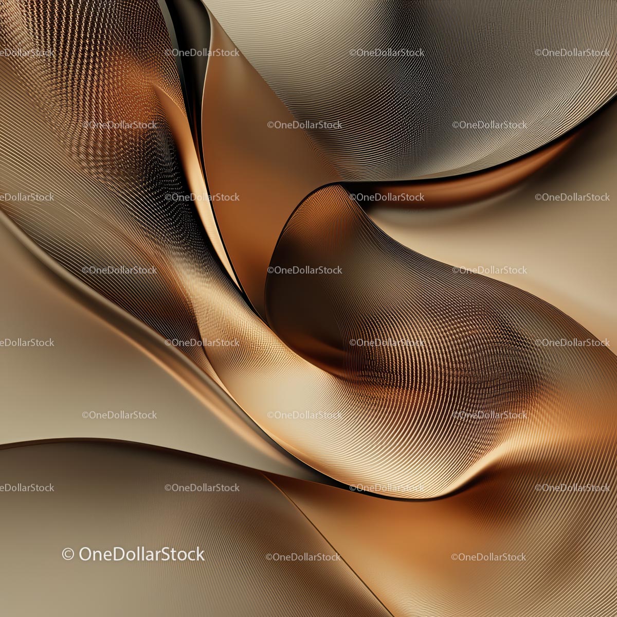 Fluid Abstract Waves with Metallic Texture
