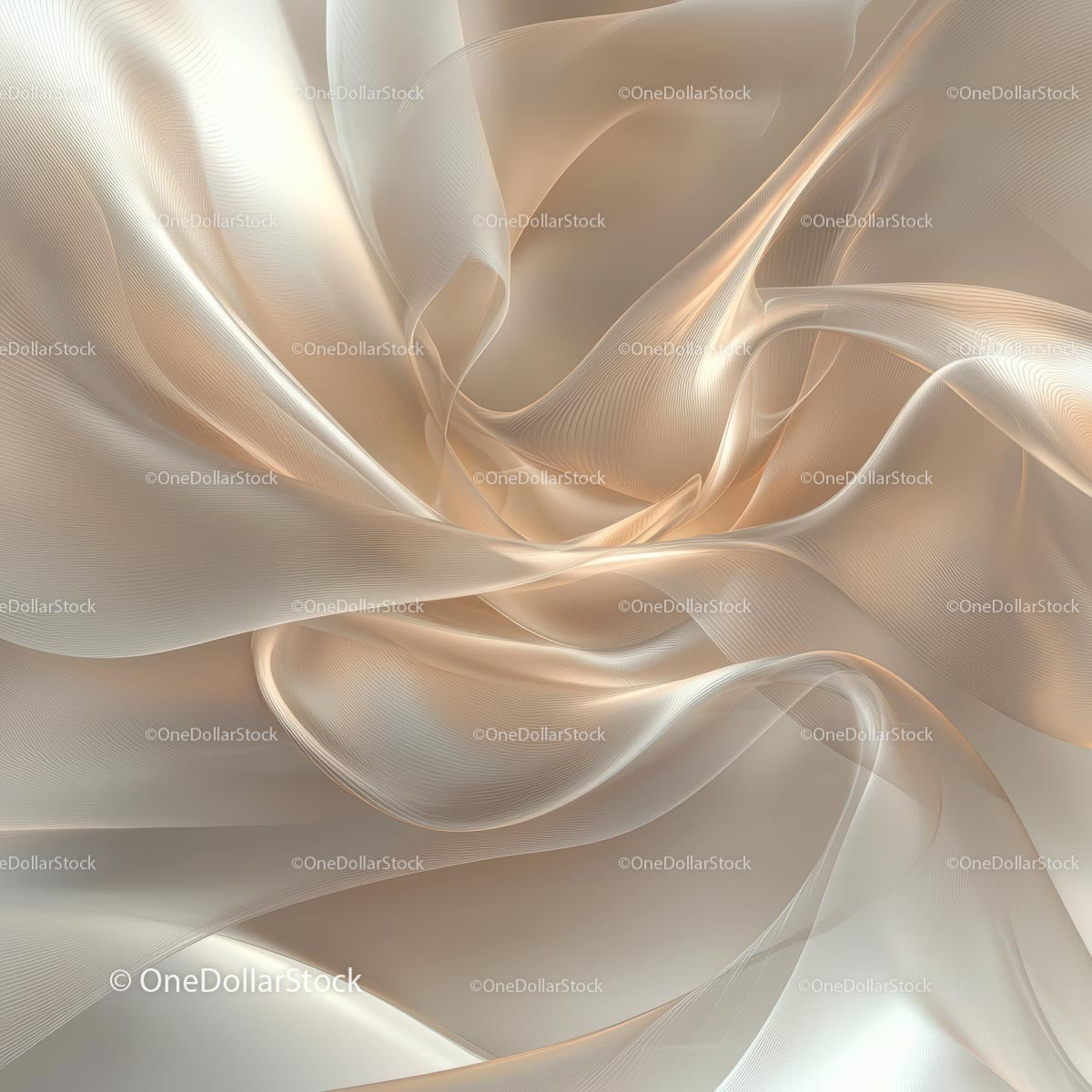 Elegant Beige Silky Fabric with Flowing Waves