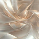 Elegant Beige Silky Fabric with Flowing Waves