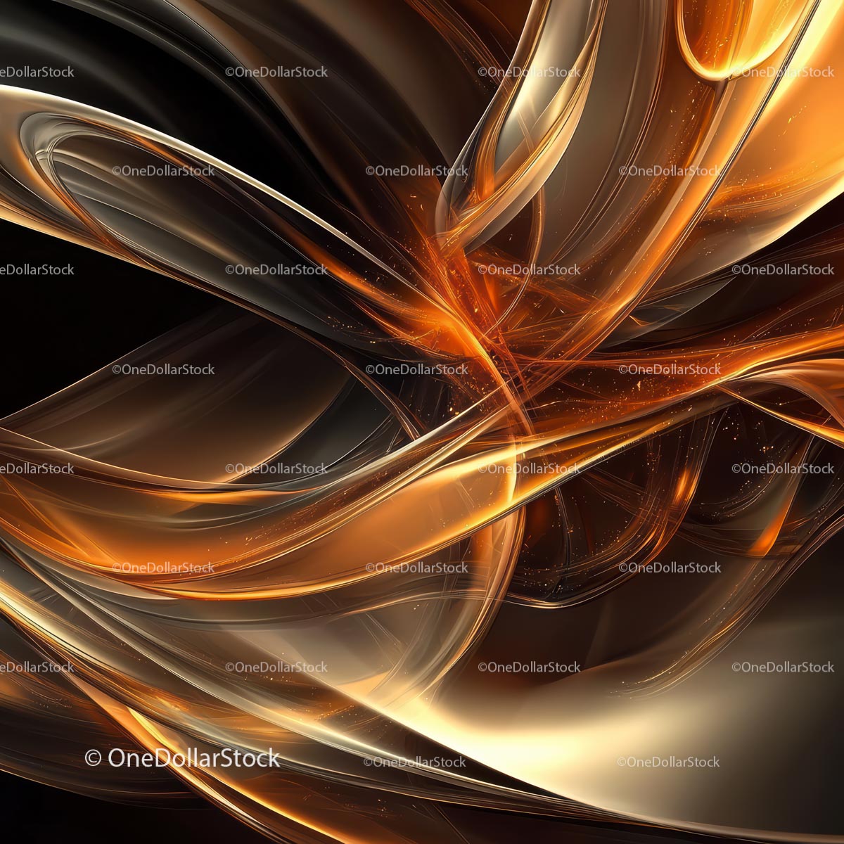 Dynamic Abstract Composition with Glowing Swirls