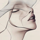 Surreal Abstract Portrait with Elegant Lines and Graceful Form