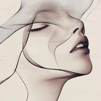 Surreal Abstract Portrait with Elegant Lines and Graceful Form