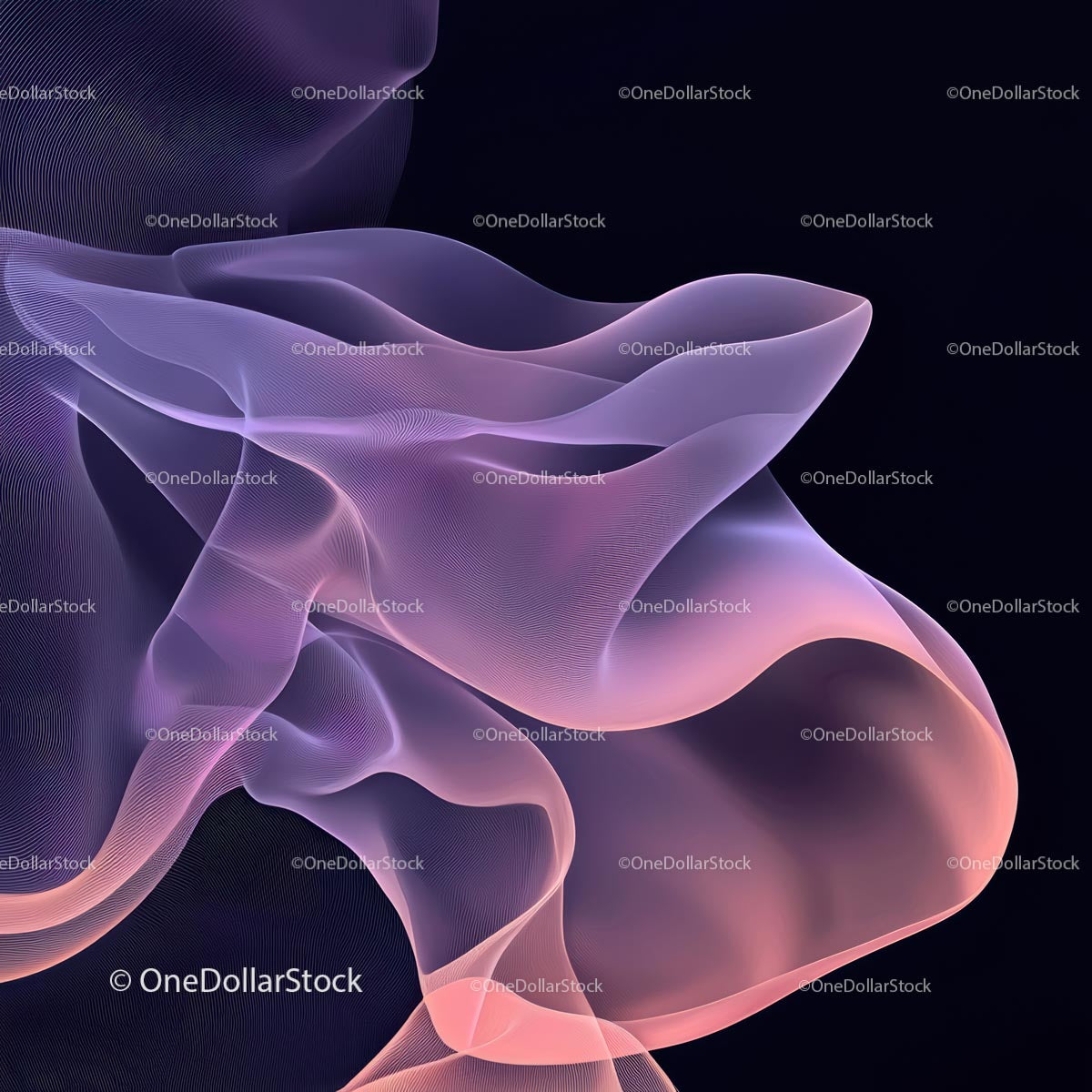 Ethereal Flowing Curves in Soft Pink and Purple