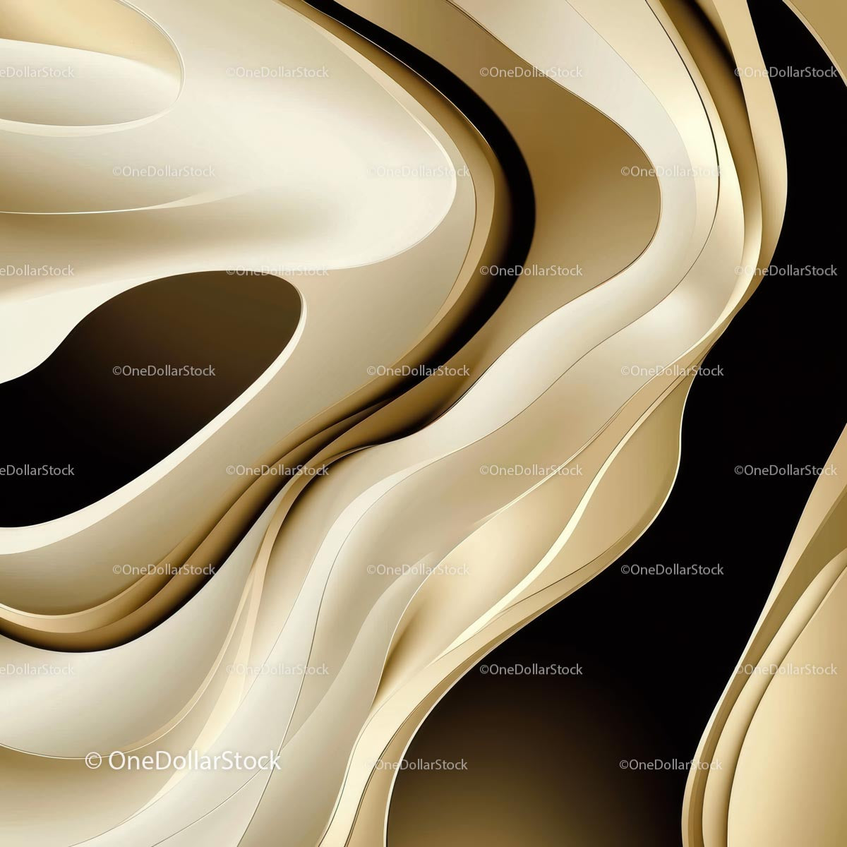 Elegant Wavy Beige Abstraction with Flowing Shapes