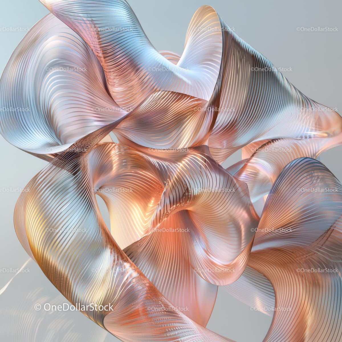 Elegant Abstract Sculpture with Fluid Metallic Shapes
