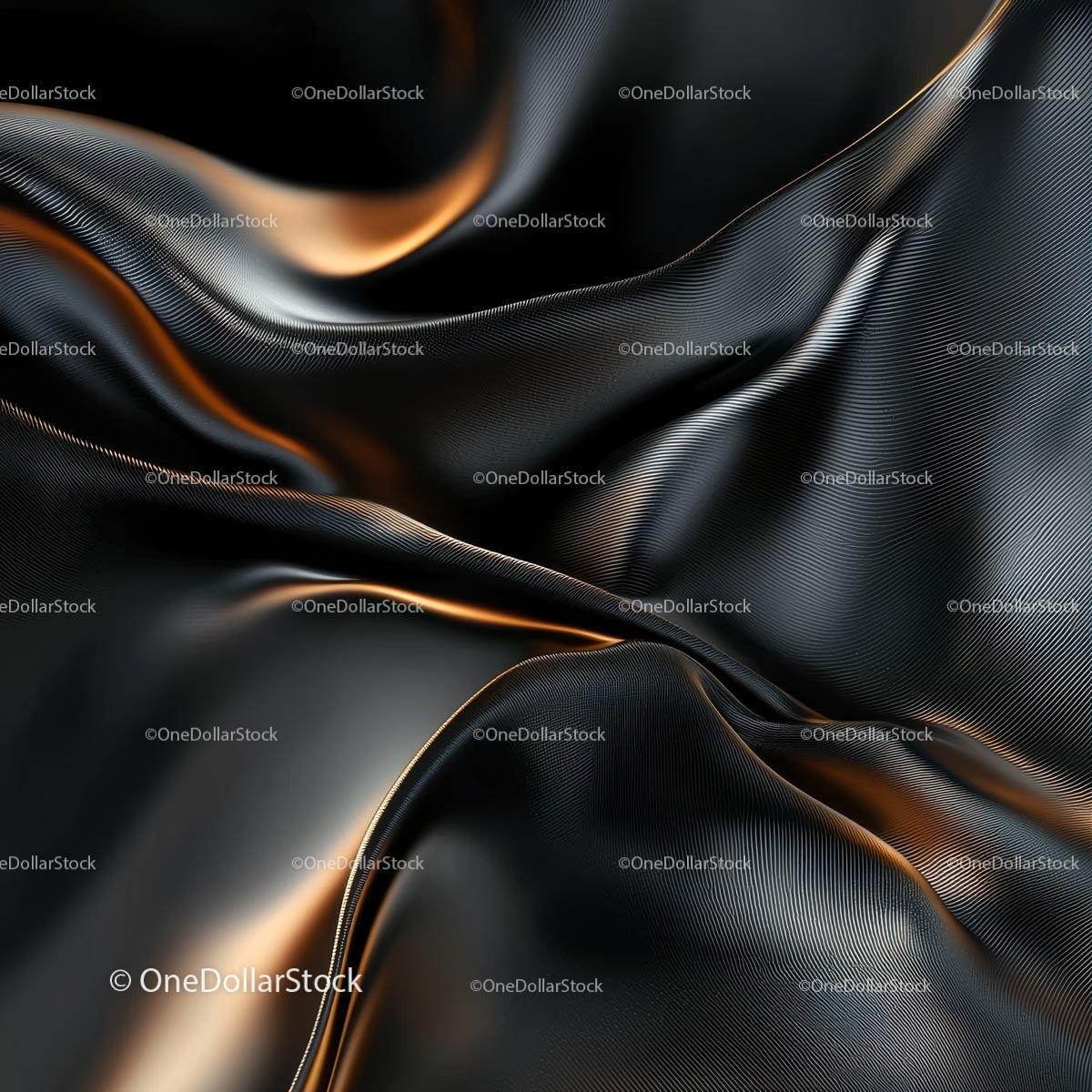 Elegant Black Satin with Intricate Drapes