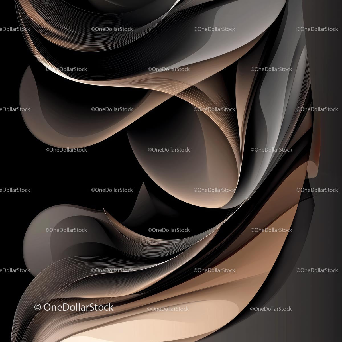 Elegant Abstract Waves in Monochrome Design
